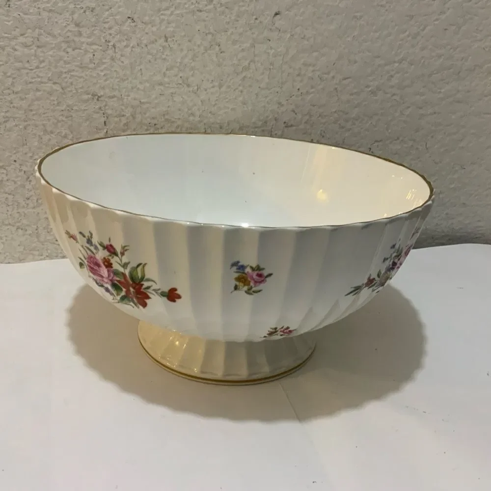 Royal Worcester Witley Garden Centerpiece Large Fruit Bowl Footed Flowers
